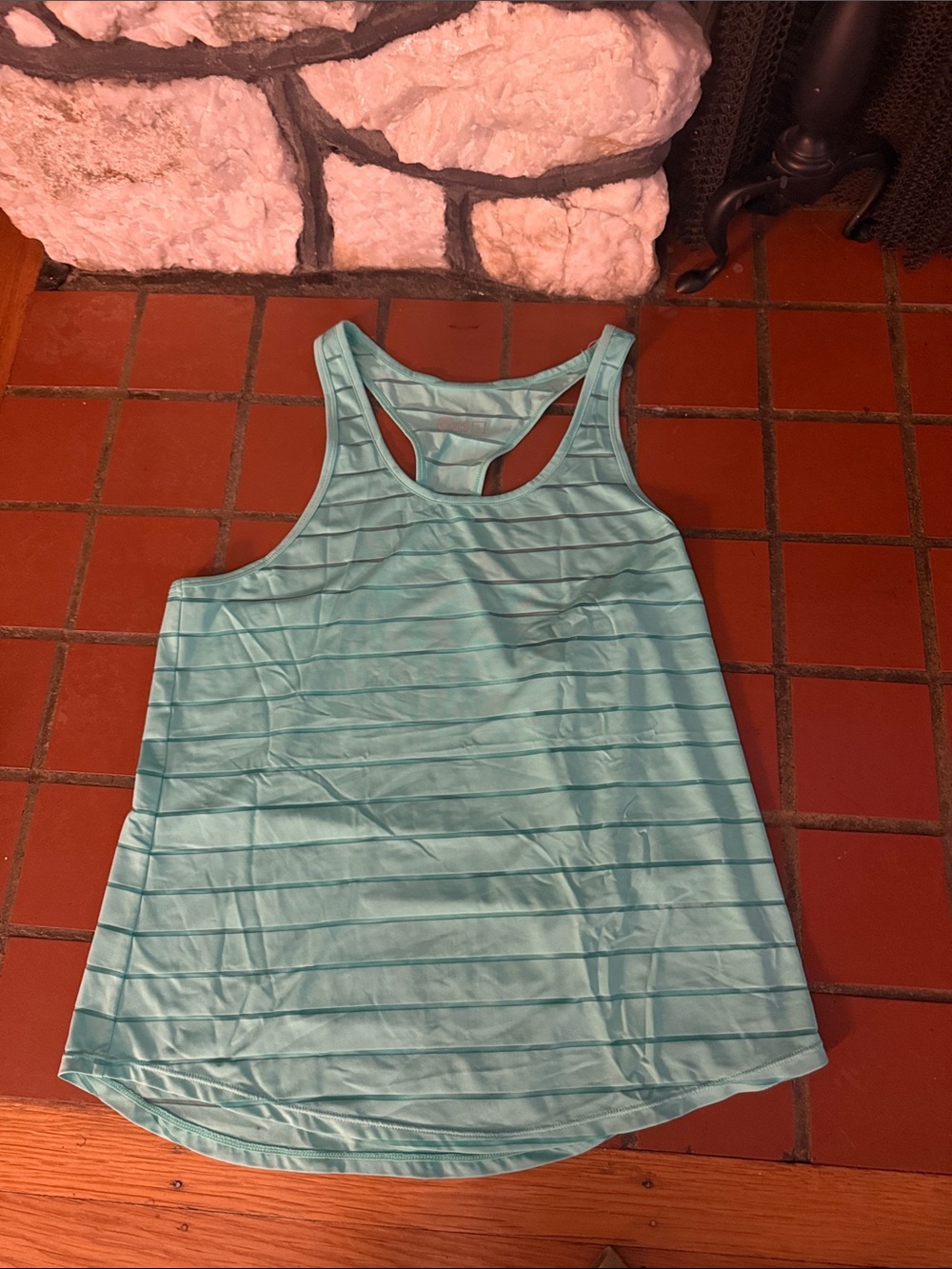 ZYIA Light Aqua Striped Racerback Tank